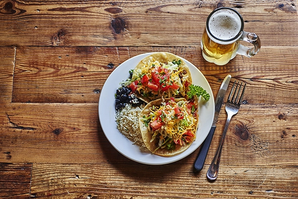 A taco from Ate Track Bar