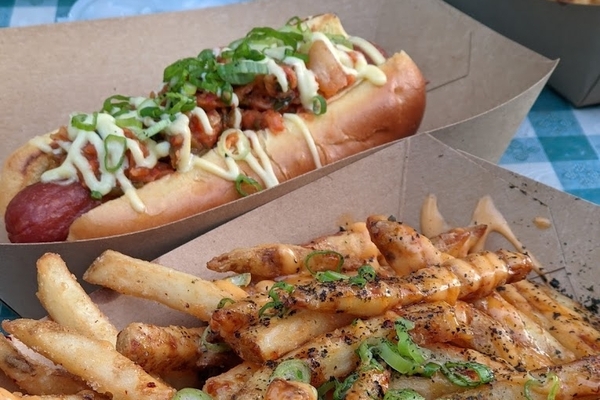 korean inspired hot dog and fries from boggs social supply | 1310 White St SW, Atlanta, GA 30310