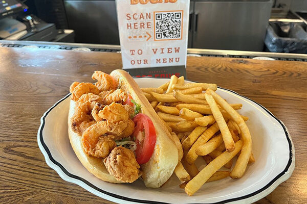A Po' Boy from Dos Bocas in downtown Atlanta. | 275 Baker St NW, Atlanta, GA 30313