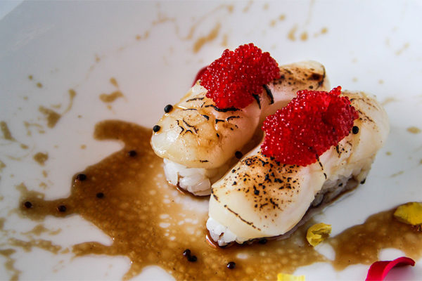 Eight Sushi - Hotate (Wild Hokkaido Scallops) - Seared, wasabi yuzu, spicy caviar | Photo: Facebook/eightsushiatl | 930 Howell Mill Rd NW, Atlanta, GA 30318