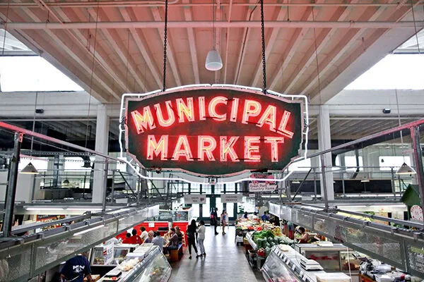 The inside of the Atlanta Municipal Market, aka the Sweet Auburn Curb Market | 209 Edgewood Ave SE, Atlanta, GA 30303