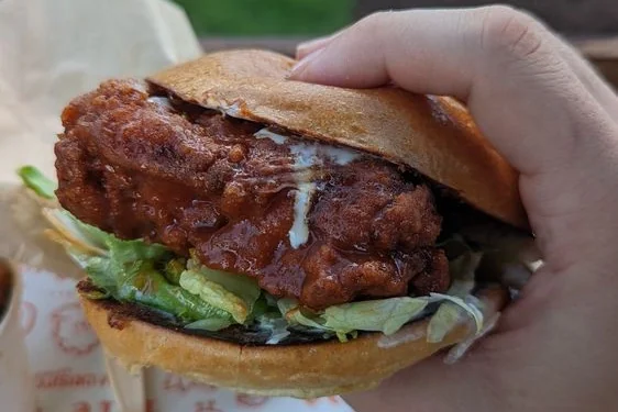 chicken sandwich from how crispy express | 71 Georgia Ave SE Atlanta, GA 30312