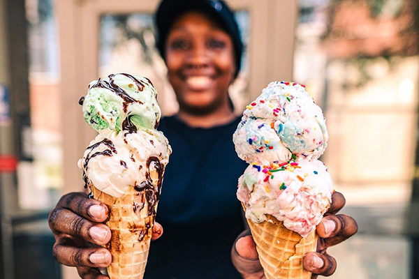 Double cones from Sweet Stack Creamery. | 25 Piedmont Ave NE | Atlanta, GA 30303
