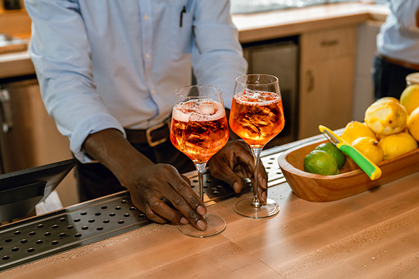 cocktials at the bar at indaco | 725 Ponce De Leon Ave NE Suite 250, Atlanta, GA 30306