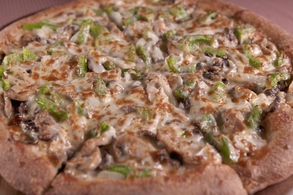 the Philly cheese steak pizza