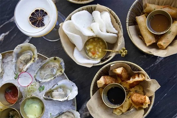 happy hour selections from snap thai | 3699 Lenox Rd NE, Atlanta, GA 30305