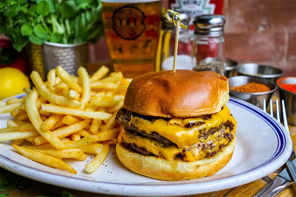 burger and fries from stats | 300 Marietta St NW Suite 101, Atlanta, GA 30313