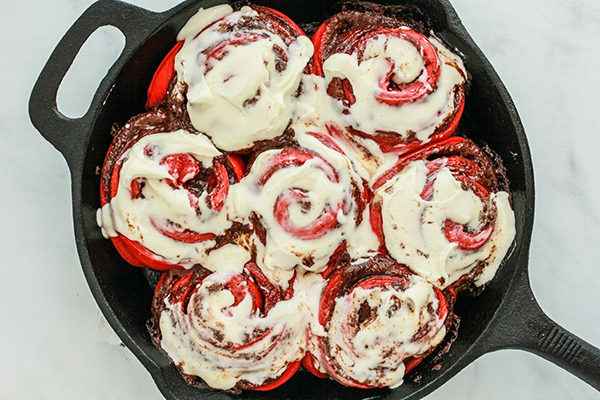 Red Velvet Vegan cinnamon rolls from Hebrew Bakes | 878 Ralph David Abernathy Blvd, Atlanta, GA 30310