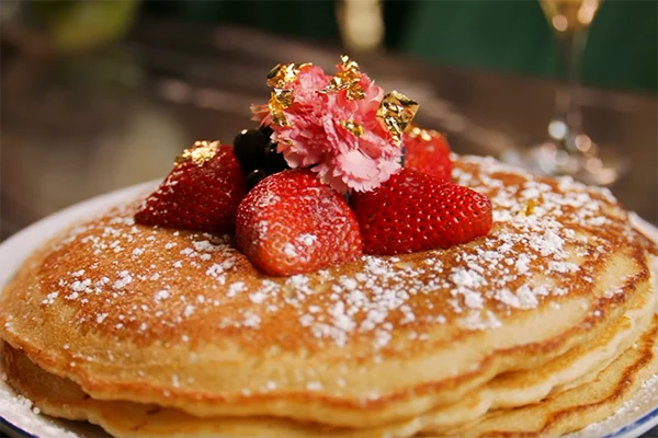 24 Karat Gold Pancakes from Breakfast at Barney's.