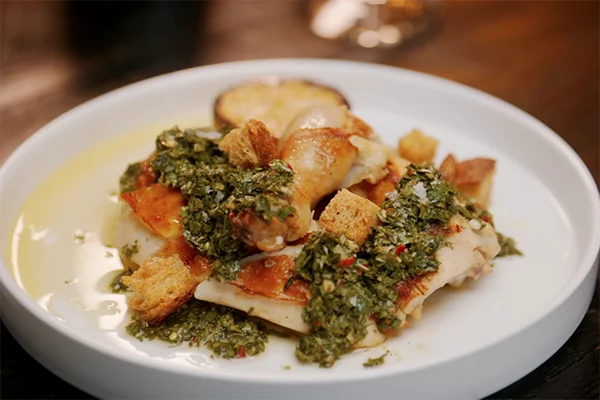 The Half Roasted Chicken from Cattle Shed in the Halcyon in Alpharetta.