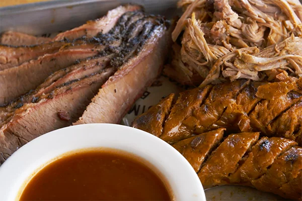 Brisket, pulled pork and sausage from Jim 'N Nick's BBQ