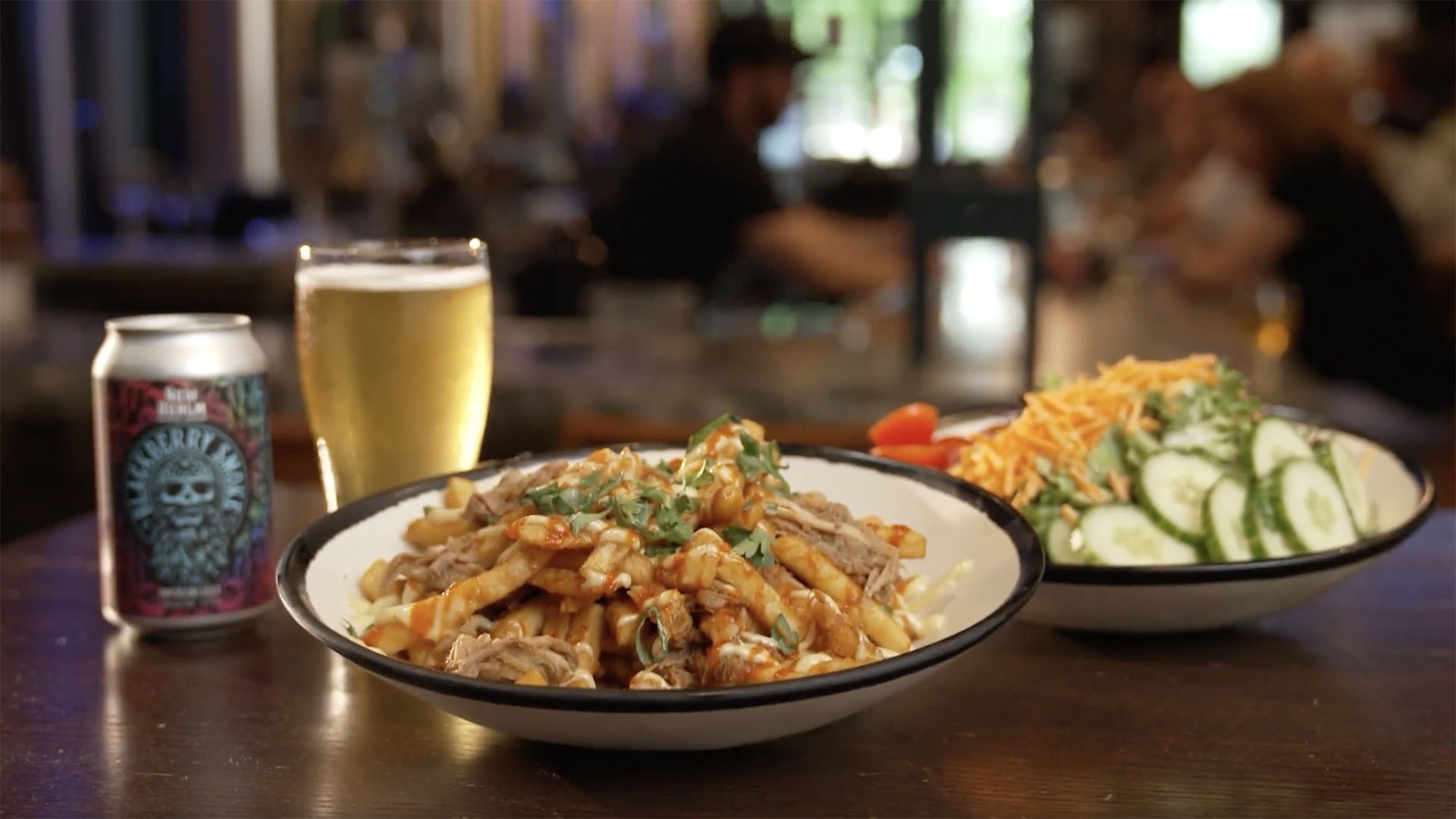Asian-style loaded fries from New Realm Brewing.