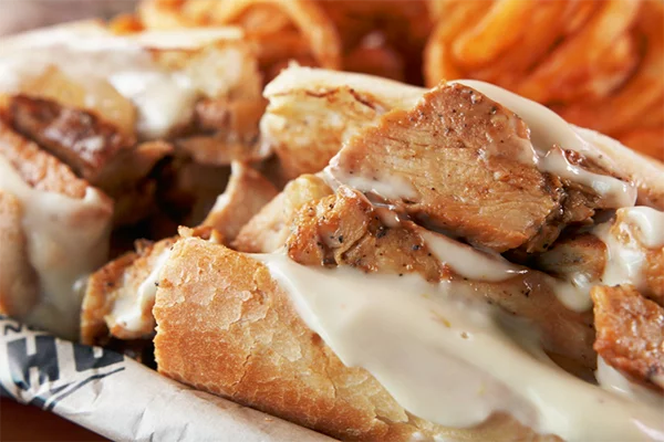 The chicken philly cheesesteak from Philly Connection