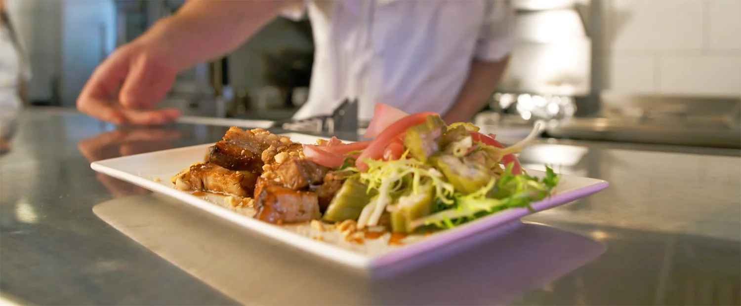 Pork belly with Coca-Cola gastrique from South City Kitchen.