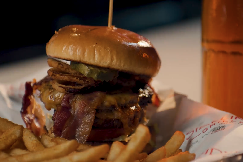 The Cowboy Burger from Sidelines Grille
