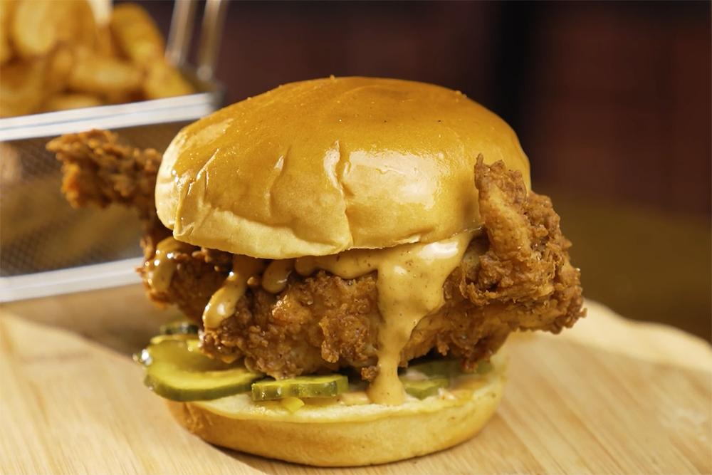 Buttermilk Crispy Chicken Sandwich from Top Draft Sports Lounge at the Omni Atlanta Hotel at Centennial Park