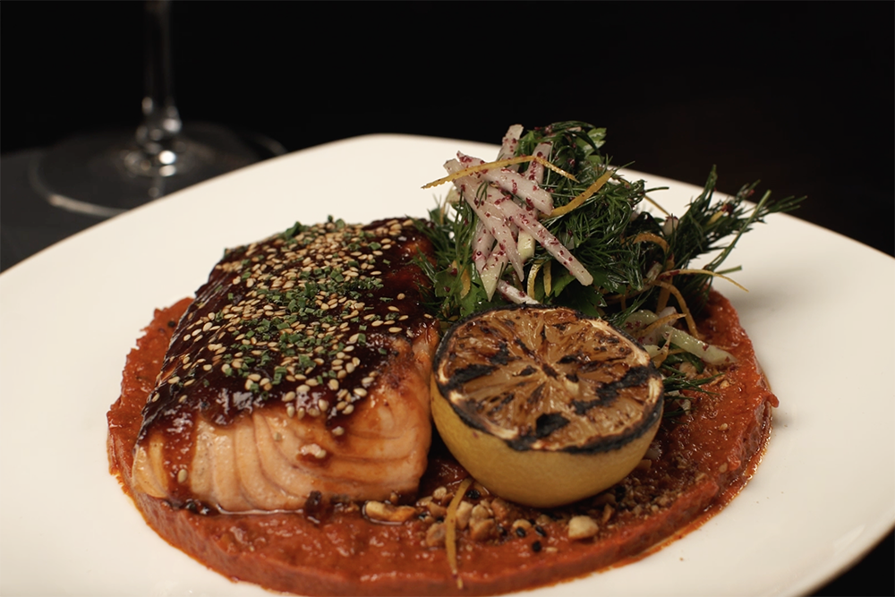 Honey Harissa Salmon from Zakia Modern Lebanese Restaurant.